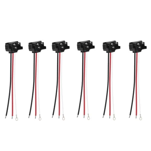 WUSHIXAN 3 Pin Trailer Connector, Right Angle 3 Wire Pigtail Harness 20AWG Trailer Lights Connector for Sealed 4" Round Lights & 6" Oval Lights, Stop Turn Tail Brake Backup Light Harness - 6pcs