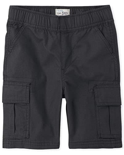 The Children's Place Toddler Boys Pull on Cargo Shorts, Black, 20 (Husky)