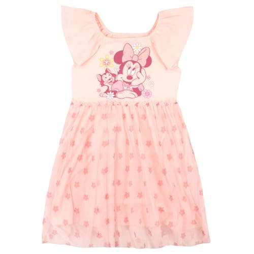Disney Minnie Mouse Tutu Dress Toddler Baby Girls Dresses Flutter Sleeve Baby Girl Outfits Toddler Dress Kids Dress Plus Girls Dress (Size 10/12 Pink)