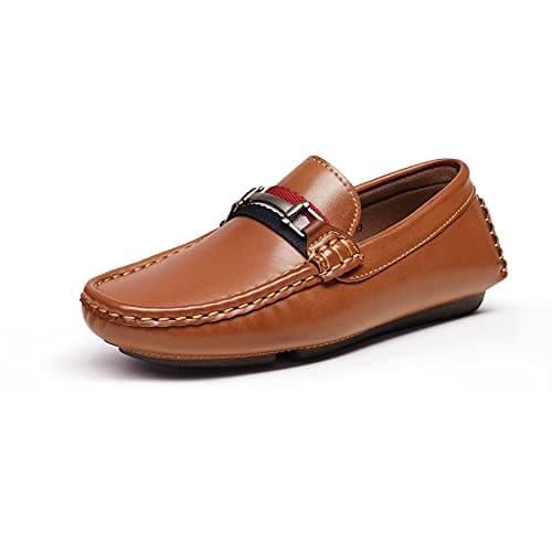 Bruno Marc Boy's Loafer Slip-On Dress Shoes,Size 13 Little Kid,Brown,SBLS218K