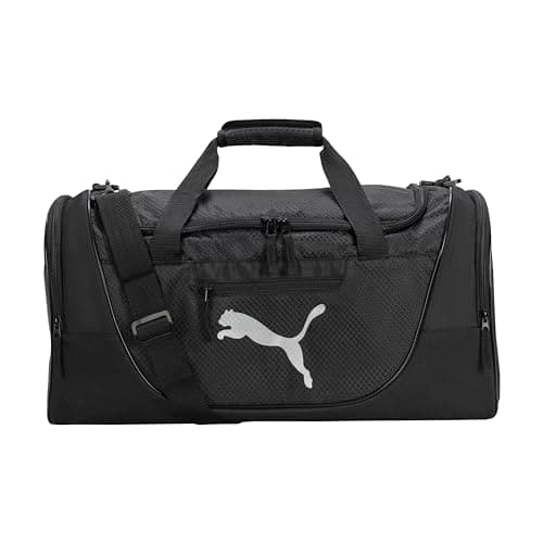 PUMA Contender Duffel Bag with Removable Strap & Shoe Pocket, Black, One Size