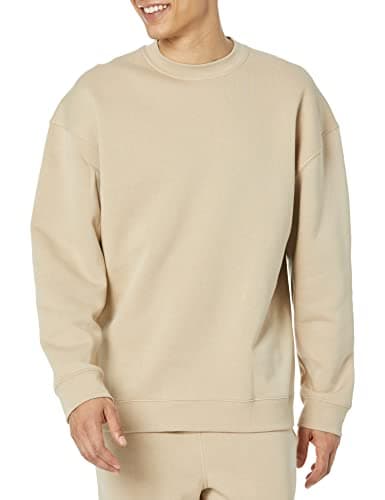 Amazon Essentials Men's Oversized-Fit Crewneck Sweatshirt (Available in Big & Tall), Tan, X-Large