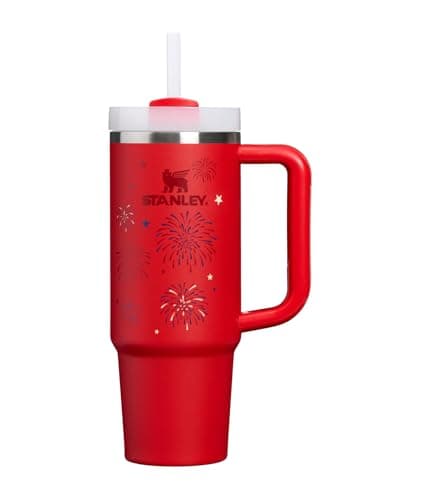STANLEY Quencher H2.0 Flow State Tumbler, 30 oz, Chili Red Fireworks