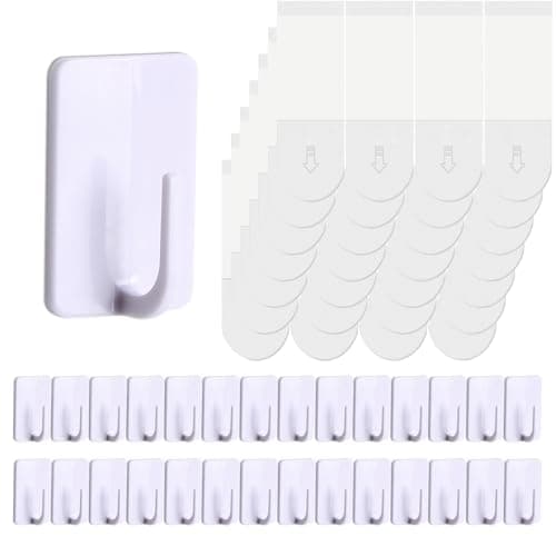 Gluest Strips Hooks for Walls, Small 28 Hooks with 28 Adhesive Strips,1 Hook Holds 1lb, Organize Damage-Free Removable Wall Hook No Damage,Adhesive Hook for Hanging Key, Party Decorations,Dorm Decor