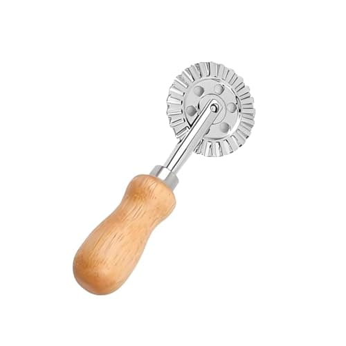 Pasta Cutter Wheel Ravioli Crimper Pizza Dough Cookie Cutting Wheel Dumpling Noodle Making Roller Durable Zinc Alloy Kitchen Tool for Baking Cooking