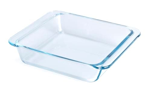 Classic Tempered Glass Baking Dish, Square Borosilicate Glass Baking Pan. Oven, Microwave, Refrigerator and Dishwasher Safe. -0.7L