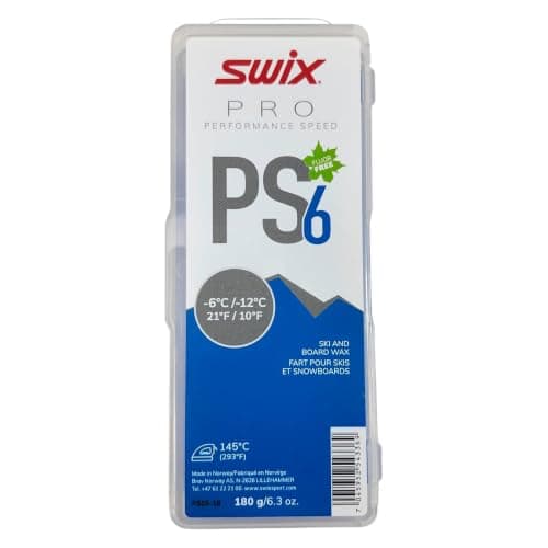 SWIX PS6 Blue -6 C/-12 C Performance Speed Ski Glide Wax, 180g