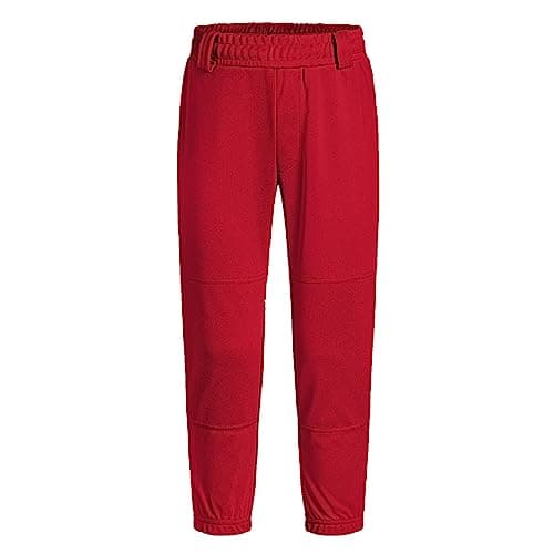 QBK Youth Toddler Baseball Pants Softball Pants Kids Tee Ball Pants for Boy Girl 2T-17Years（Red XXL）