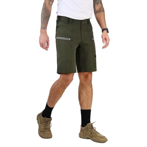 Ellobird Cargo Hiking Tactical Work Shorts for Men Casual Relaxed Fit 4 Way Stretch Water Repellent 6 Pockets Mens Short