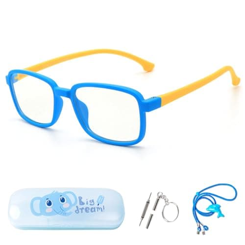 AetrvoHope Kids Blue Light Glasses with Case Anti Eyestrain UV400