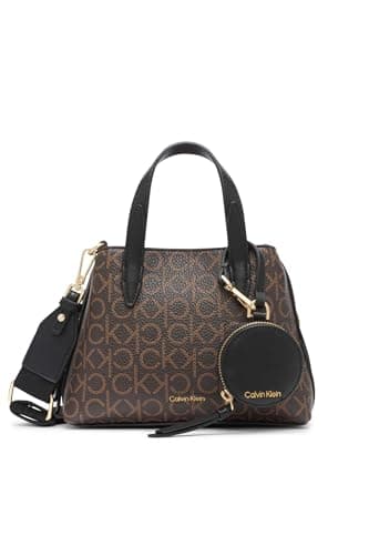 Calvin Klein Men's Millie 2 in 1 Mini Satchel Crossbody Handbag, Brown, OS
