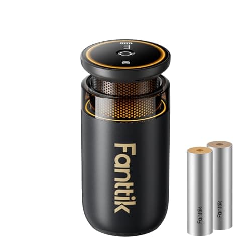 Fanttik N10 Smart Car Air Freshener, Waterless Essential Oil Diffuser with 3 Adjustable Levels and Ambient Light, Auto On/Off, 2550mAh USB-C Battery, Citrus/Woody Scents, Easy Swap Design