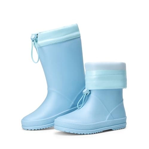 DREAM PAIRS Kids Rain Boots Boys Girls Lightweight Boots Waterproof Easy-on Outdoor Playing Rain Boot Unisex-Child,Size 9 Toddler,Sky Blue,SDRB2401K