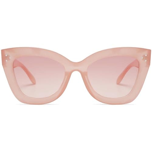 Appassal Oversized Cateye Sunglasses for Women Large Retro Square Cat Eye Shades AP3660,Pink/Gradient Pink