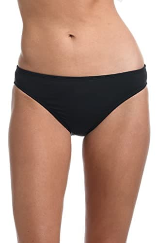 La Blanca Women's Standard Island Goddess Solid Hipster Bikini Swimsuit Bottom, Black, 8