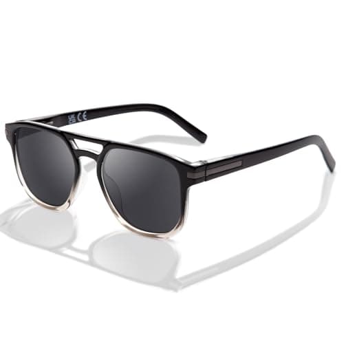 LianSan Oversized Reading Sunglasses for Women Men, XL Wide Fit Double Bridge Sun Readers, Full Lens Square Cheaters UV400(Black,1.25x)