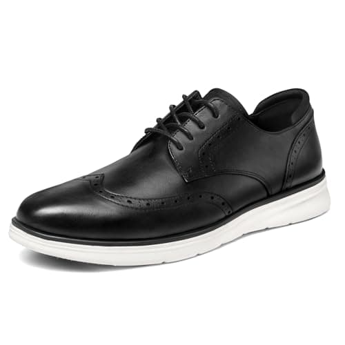 Men's Dress Casual Comfortable Sneakers Oxford Shoes Black/White
