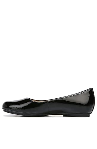 Naturalizer Womens Maxwell Round Toe Comfortable Classic Slip On Ballet Flats,Black Patent Leather,7.5 Wide