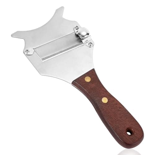 Truffle Slicer Shaver, Stainless Steel Adjustable Thickness Truffle Grater with Wooden Handle & Hang Hole Multi-Purpose Kitchen Tool for Chocolate Garlic Cheese Mushrooms