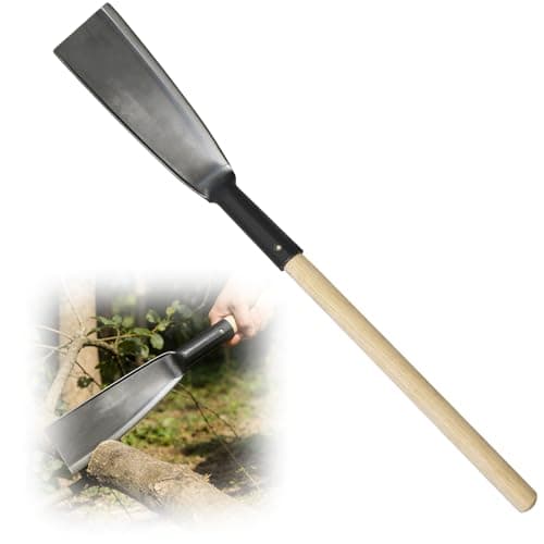 Machete for Cutting Trees Heavy Duty, Carbon Steel Billhook Sickle Garden Tool, Hand Grass Weeding Brush Clearing Machetes Knife with Wooden Handle Sharp Blade Portable for Yard Work Camping Farming