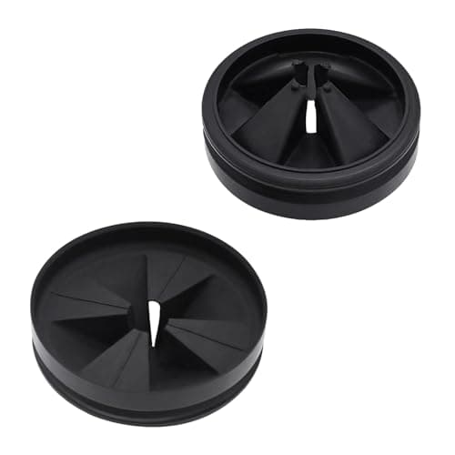 2 Pack 3 3/8" Garbage Disposal Splash Guards Sink Baffle QCB-AM, Garbage Disposer Accessories, BlackUpgraded Removable Quiet Collar Drain Plugs，Replacement for InSink&Erator Evolution Series