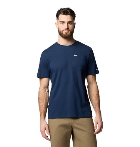 Columbia Men's Thistletown Hills Pocket T-Shirt, Collegiate Navy Heather, Medium