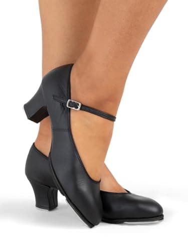 Capezio womens Jr. Footlight Tap Shoe, Black, 8.5 M US