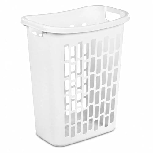 Plastic Laundry Baskets Slim Rectangular Plastic Hamper with Cutout Handles for Dirty Clothes, Heavy Duty Storage Bin for Bathroom and Bedroom, 1 Pack