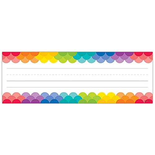 CTP Painted Palette Rainbow Scallops Name Plates, Set of 36, 9.5” x 3.25” Each (Creative Teaching Press 4401)
