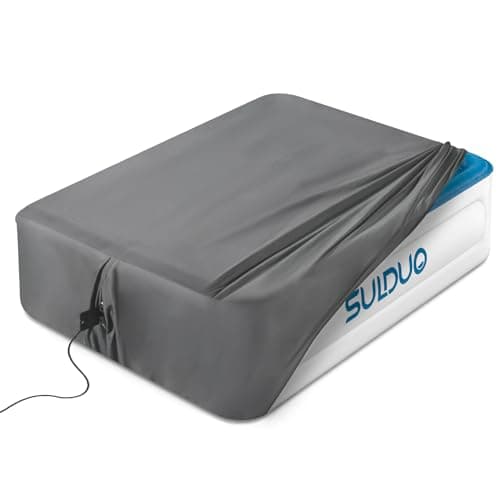 SULDUO Queen Sheet for Air Mattress, 18'' Deep Soft Air Mattress Sheets- Inflatable Without Removal, Breathable Air Bed Mattress Cover Topper Protector, Fitted Sheet Full with Elastic Loop Hem, Gray