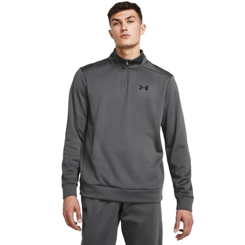 Under Armour Men's ArmourFleece 1/4 Zip, (025) Castlerock / / Black, Small
