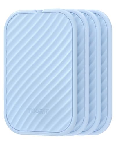 TOURIT 4 Pack Reusable Slim Ice Packs for Lunch Boxes and Coolers,Baby Blue