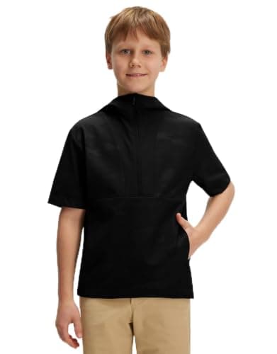 M MAELREG Short Sleeve Rain Hoodie for Boys Quick Dry Camo Kids Golf Pullover with Pockets