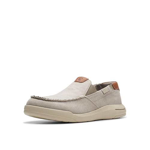 Clarks Collection Men's Driftlite Step Moccasin, Light Grey Combi Textile, 8.5 Medium US