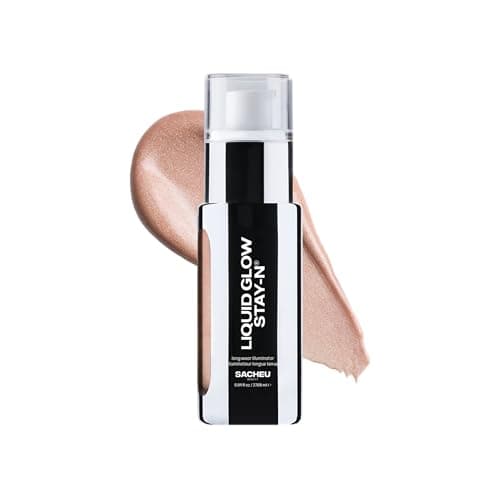Sacheu Liquid Glow STAY-N Highlighter, Illuminator & Bronzer, Aura Glow