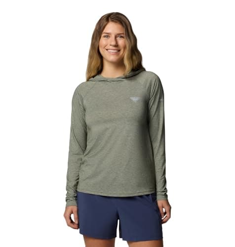 Columbia Women's PFG Uncharted Hoodie, Cypress Heather, X-Large