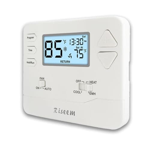 Thermostat for Heat Pump,Programmable Thermostat for House,Single-Stage Systems,2 Heat/1 Cool Heat Pump Or 1 Heat/1 Cool,Easy DIY Install,White Backlight