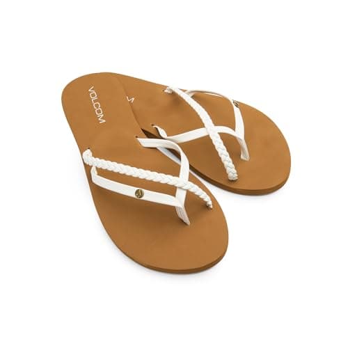 Volcom Women’s Thrills Sandals – Strappy Design with Comfort Foam Footbed for Beach and Everyday Wear, White, 9
