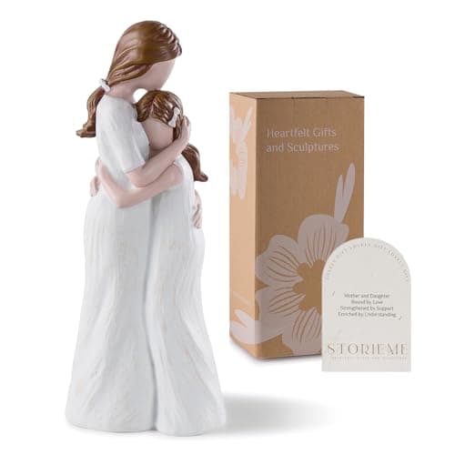 Storieme Unique Mother Embracing Daughter Figurine Gifts for Mom Birthday