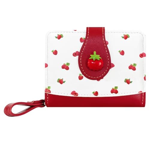 Modacarry Cute Fruit Print Wallet for Women Girls (RASPBERRY)