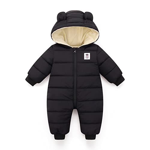 JiAmy Baby Winter Snowsuit,Girls and Boys Hooded Warm Romper,Infant Clothes Jumpsuit Newborn baby Winter Outfits for 0-3 Months