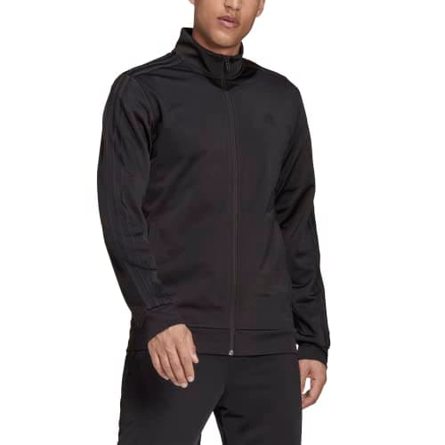 adidas Men's Warm-up Tricot Regular 3-stripes Track Jacket Black/Black Small