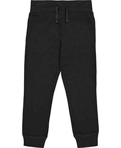 Nautica Boys' Basic Fleece Jogger Sweatpants, Elastic Waistband with Drawstring Closure, Super Soft Cotton-Blend, Black, 5