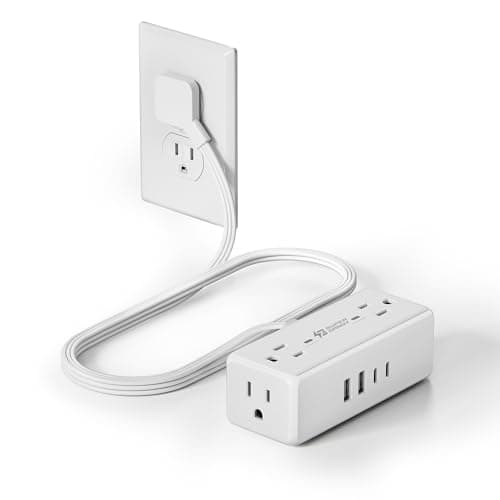 3Ft Short Extension Cord with Multiple Outlets, Surge Protector Power Strip