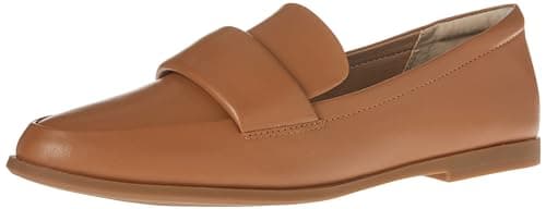 Amazon Essentials Women's Soft Almond Toe Loafer, Camel Faux Leather, 6
