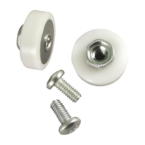 Brixwell Shower Door Roller Flat Pair, 3/4" Diameter, Nylon Material, White