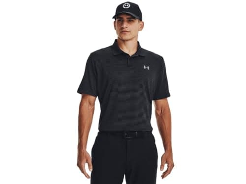 Under Armour 1377376-1-SM Men's UA Matchplay Stripe Polo Black SM