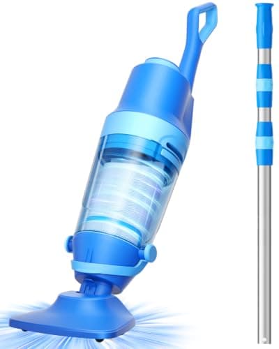 Pool Vacuum for Above Ground Pool, 1427 GPH Powerful Stable Suction, Telescopic Pole up to 90.7", 1H Runtime, Cordless Pool Vacuum for Inground Pools, Extra-Large Filter, Ideal for Leaves/Sand/Debris