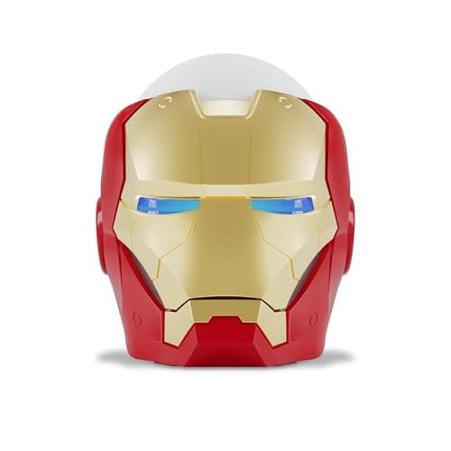 Echo Bundle: Echo Dot (5th Gen, 2022 release) | Glacier White and Limited Edition Marvel Iron Man Stand
