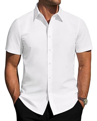 J.VER Mens Short Sleeve Dress Shirts Business Casual Button Down Shirt